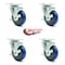 Service Caster Regency 600CSW415WB U-Boat Utility Cart Caster Replacement Set - REG-SCC-20S414-PPUB-BLUE-TLB-TP2-4 - alternate 2